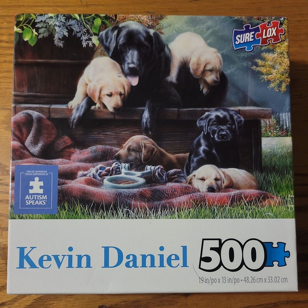 Cozy Moments 500 Piece Jigsaw Puzzle NEW Kevin Daniel Sure Lox Labrador Labs Dog